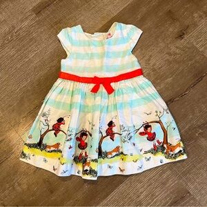 Ladybug Girl Dress 18 M Fit & Flare with Red Bow Lined Lightweight